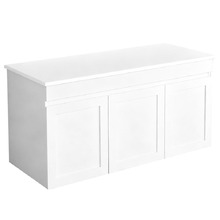 Stefania 1200mm Matte White Wall Hung Single Vanity with Stone Countertop